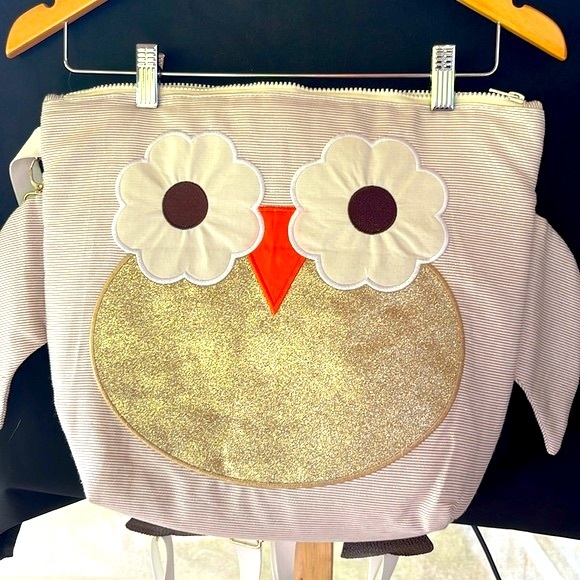 Swimming bag Forever Young Backpack - Golden Glitter Owl. - Picture 2 of 13